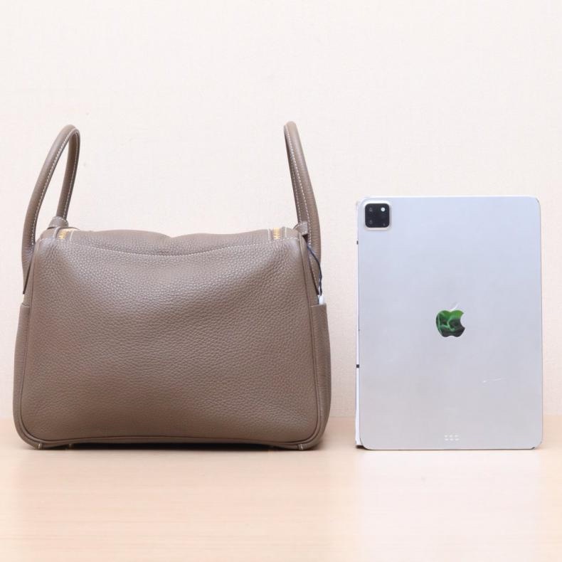 HERMES(愛馬仕) Lindy 30 18大象灰 TC皮 D刻 金扣-2