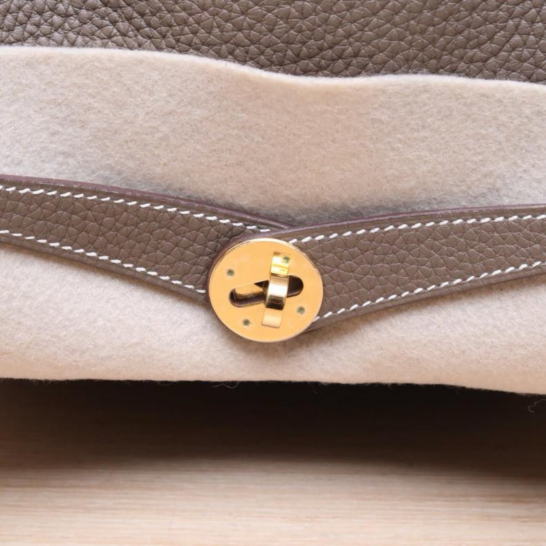 HERMES(愛馬仕) Lindy 30 18大象灰 TC皮 D刻 金扣-5