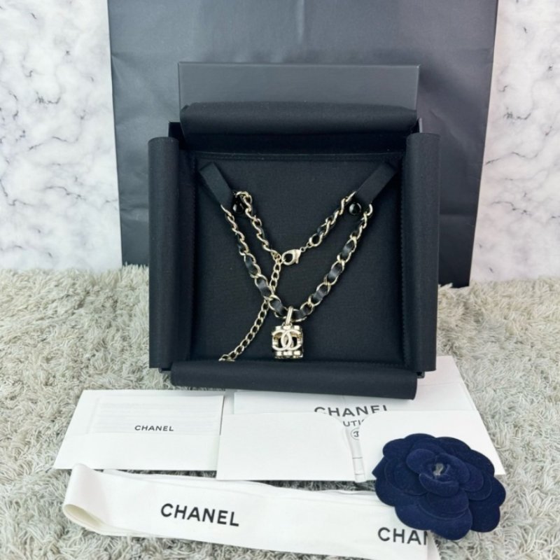 全新Chanel 骰子皮穿項鏈-0