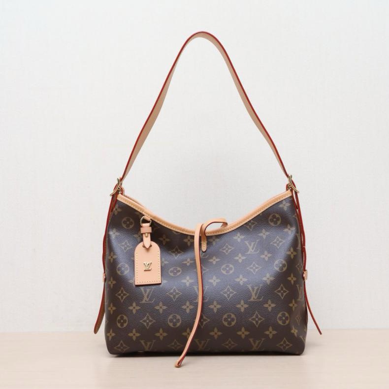 LOUIS VUITTON(路易威登) CARRYALL 小號 29 配子袋 老花 PVC 晶片-0