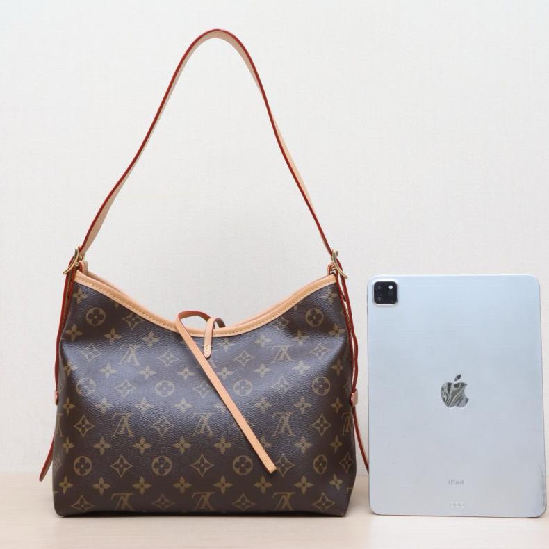 LOUIS VUITTON(路易威登) CARRYALL 小號 29 配子袋 老花 PVC 晶片-2
