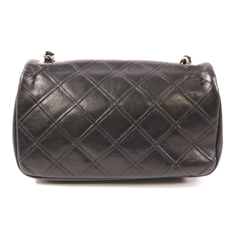 CHANEL 牛皮皮革Chain Shoulder銀扣鏈帶肩背袋-1