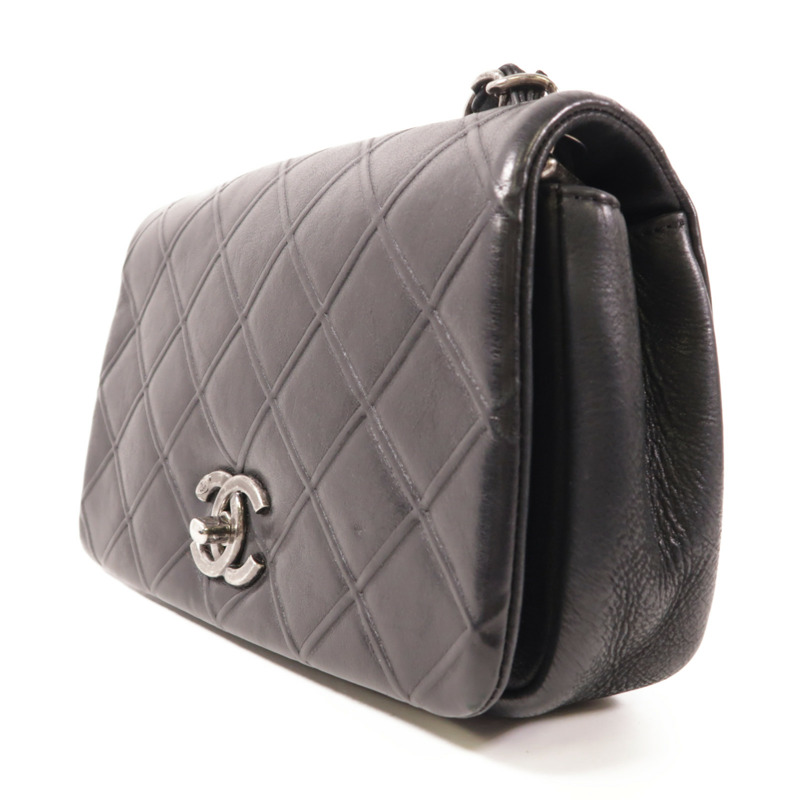 CHANEL 牛皮皮革Chain Shoulder銀扣鏈帶肩背袋-2