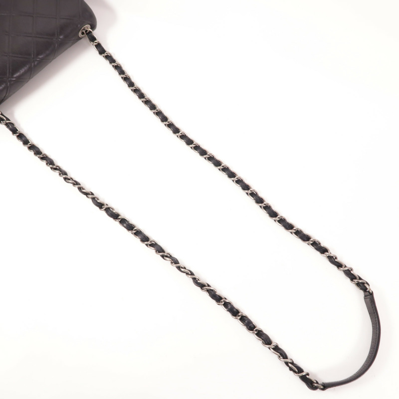 CHANEL 牛皮皮革Chain Shoulder銀扣鏈帶肩背袋-4