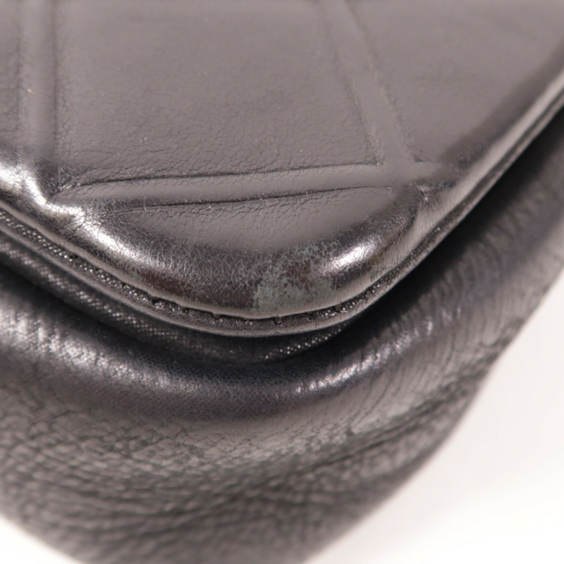 CHANEL 牛皮皮革Chain Shoulder銀扣鏈帶肩背袋-5