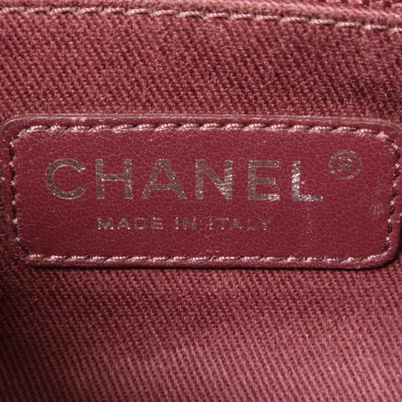 CHANEL 牛皮皮革Chain Shoulder銀扣鏈帶肩背袋-10