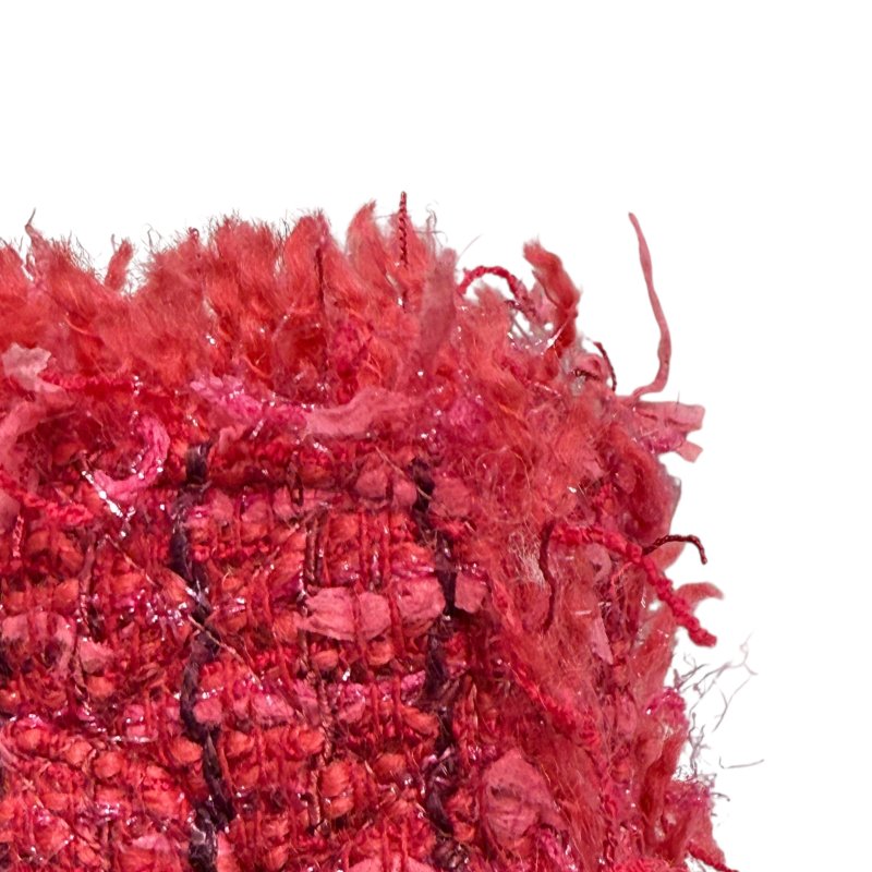 CHANEL 香奈兒 COCO WOC 粗花呢 毛呢 皮革 肩背包 紅色 混色-11