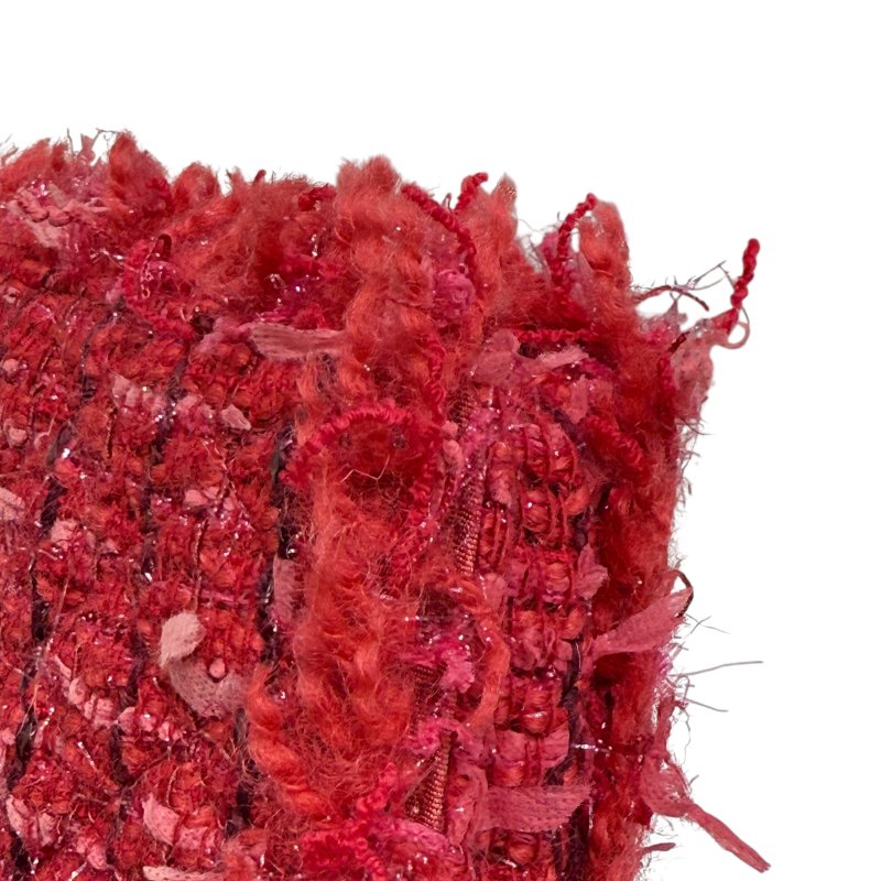 CHANEL 香奈兒 COCO WOC 粗花呢 毛呢 皮革 肩背包 紅色 混色-12