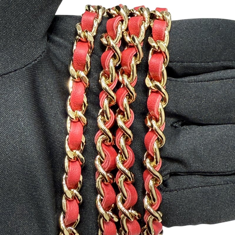 CHANEL 香奈兒 COCO WOC 粗花呢 毛呢 皮革 肩背包 紅色 混色-13