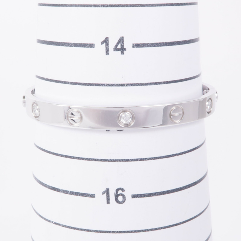 CARTIER 18K白金Love Bracelet 6P Diamond鑽石手鐲Cartier#16-8