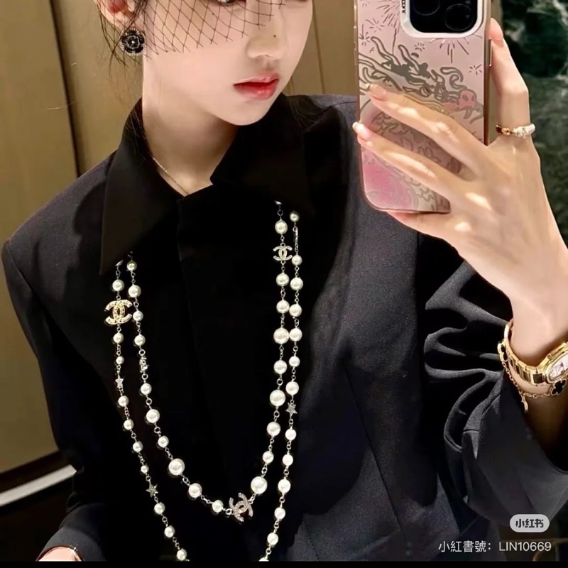 全新🈶️購證❤️ 香奈兒 #珍珠 #毛衣鏈 #包鏈 #項鍊-1