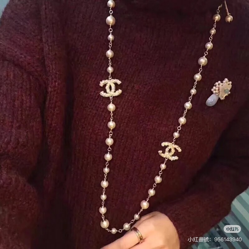 全新🈶️購證❤️ 香奈兒 #珍珠 #毛衣鏈 #包鏈 #項鍊-3
