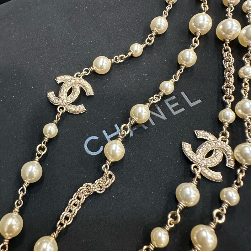 全新🈶️購證❤️ 香奈兒 #珍珠 #毛衣鏈 #包鏈 #項鍊-10