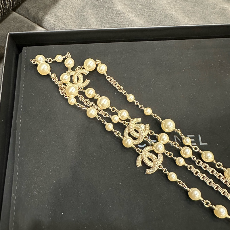 全新🈶️購證❤️ 香奈兒 #珍珠 #毛衣鏈 #包鏈 #項鍊-12