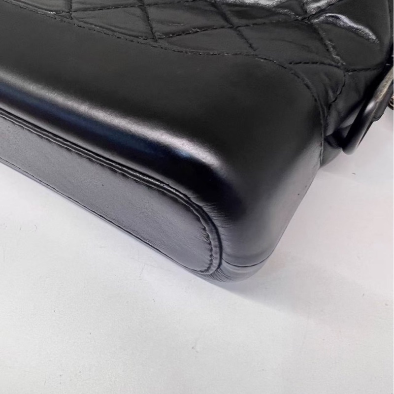 全配❤️ 香奈兒 黑金 流浪包 小號 gabrielle-27