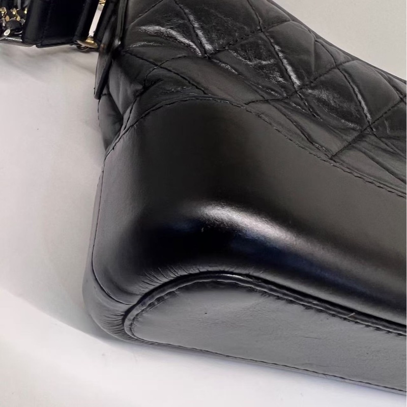 全配❤️ 香奈兒 黑金 流浪包 小號 gabrielle-28