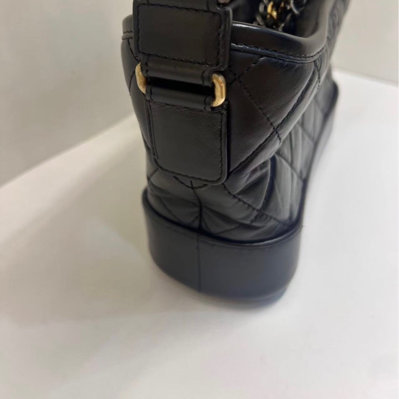 全配❤️ 香奈兒 黑金 流浪包 小號 gabrielle-31