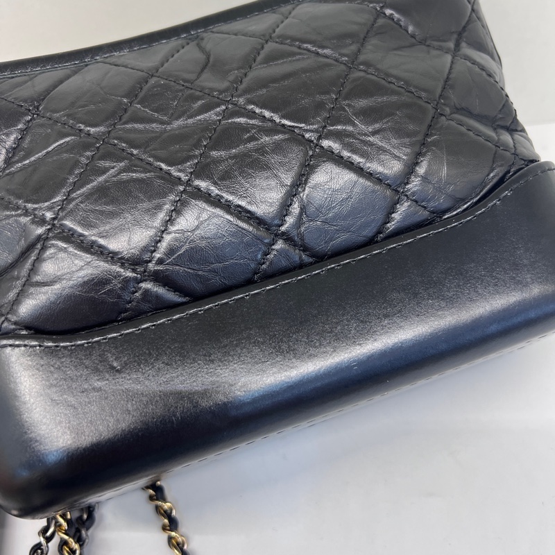 全配❤️ 香奈兒 黑金 流浪包 小號 gabrielle-41