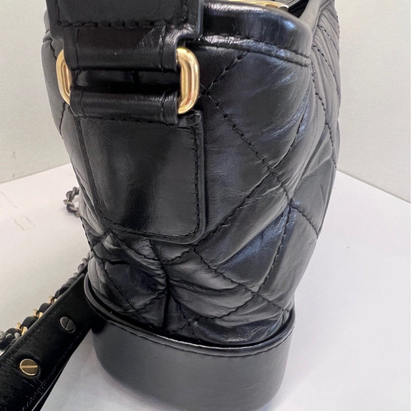 全配❤️ 香奈兒 黑金 流浪包 小號 gabrielle-44