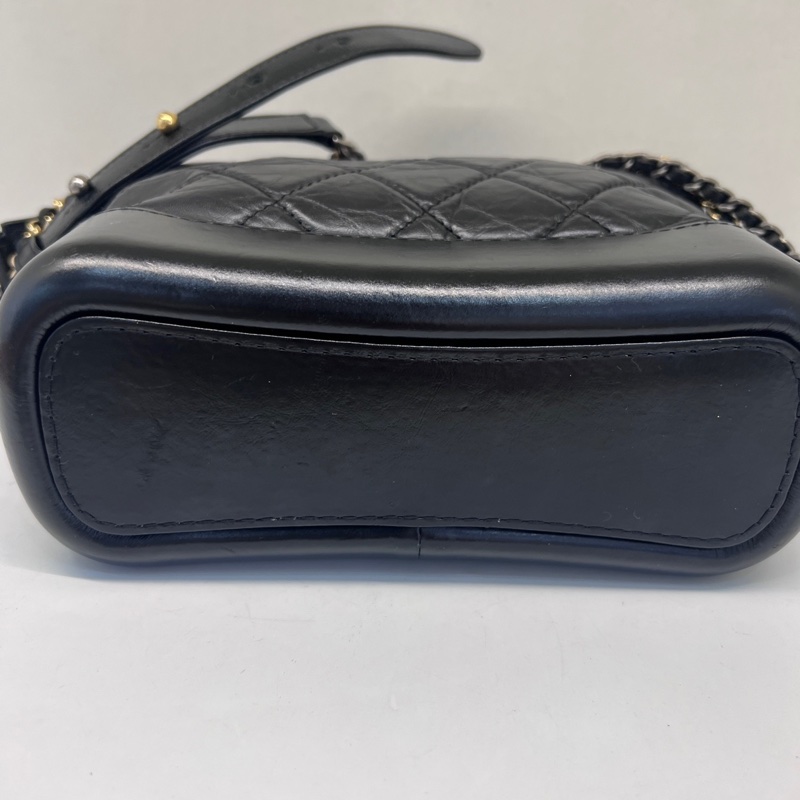 全配❤️ 香奈兒 黑金 流浪包 小號 gabrielle-48