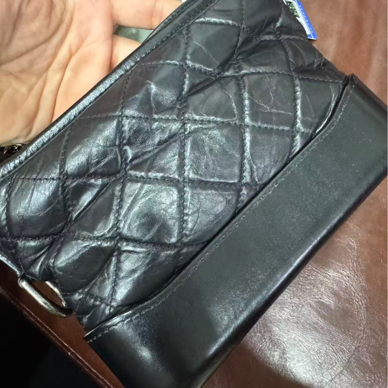 全配❤️ 香奈兒 黑金 流浪包 小號 gabrielle-51