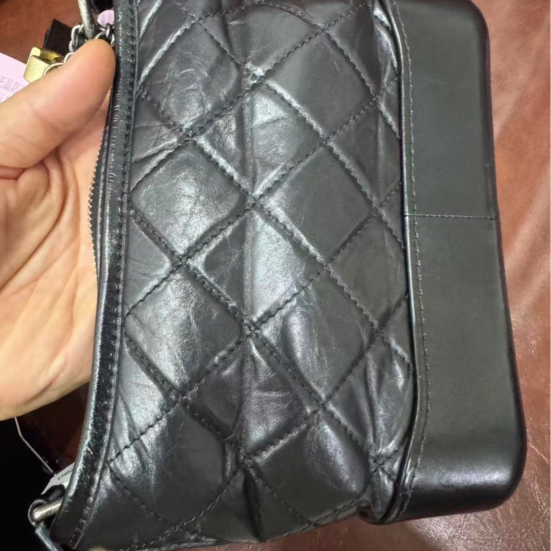 全配❤️ 香奈兒 黑金 流浪包 小號 gabrielle-52