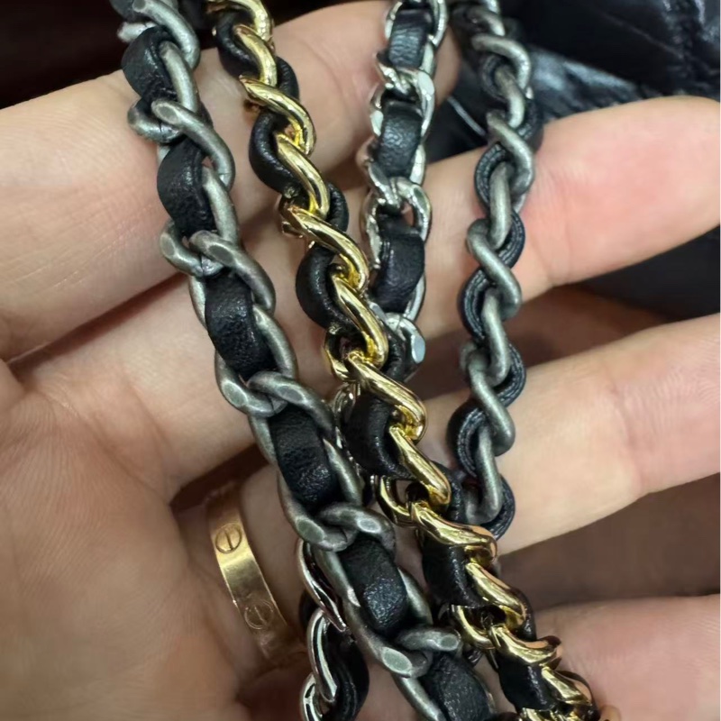 全配❤️ 香奈兒 黑金 流浪包 小號 gabrielle-60