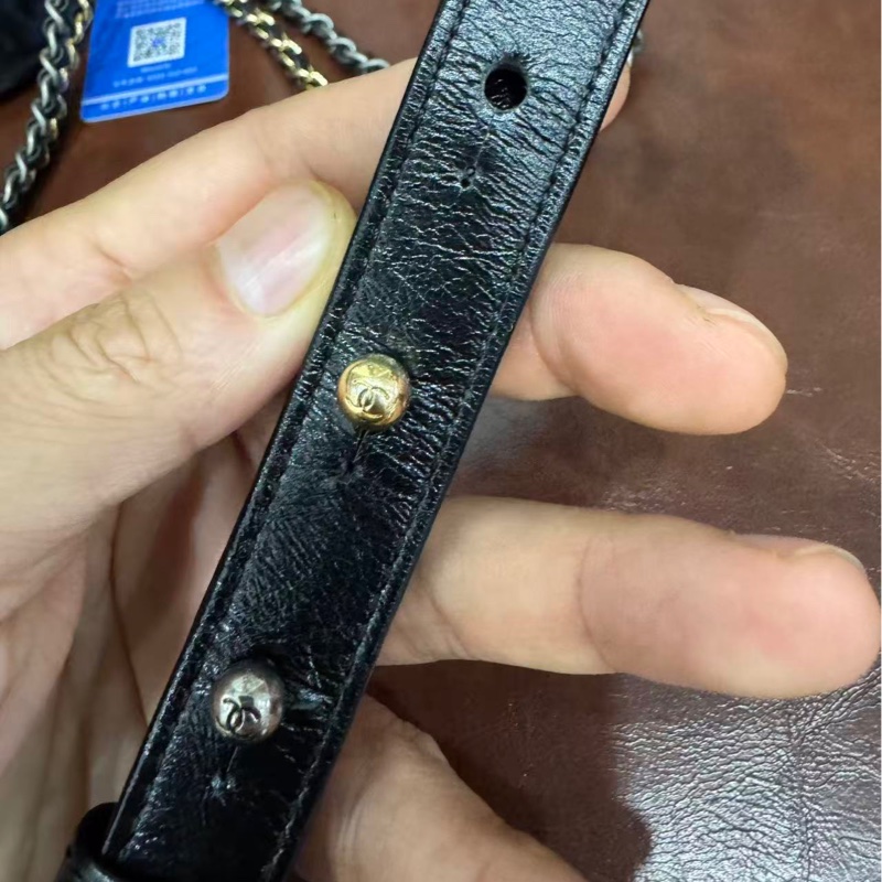 全配❤️ 香奈兒 黑金 流浪包 小號 gabrielle-62