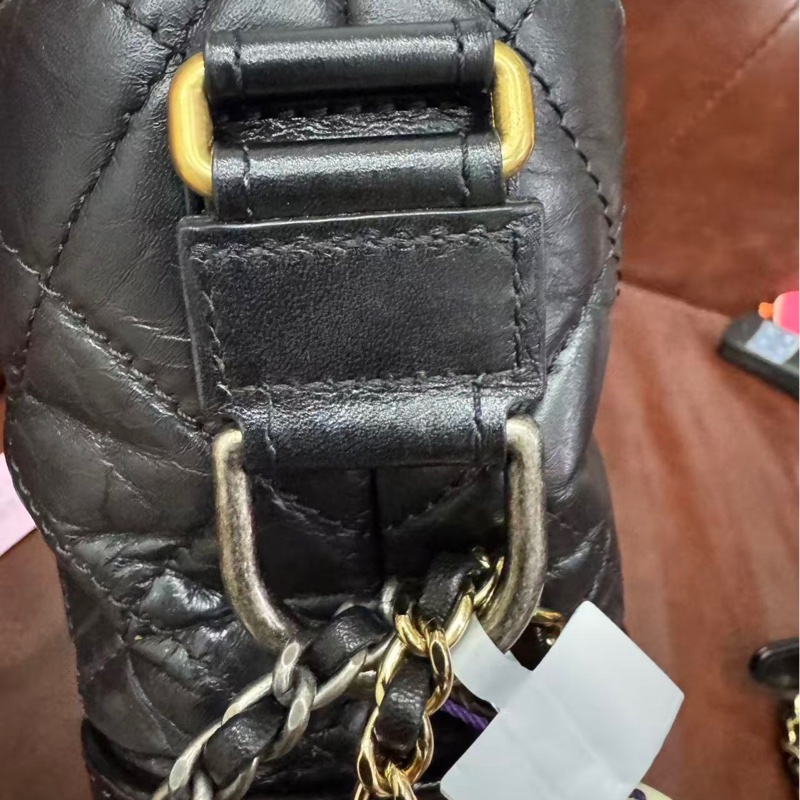 全配❤️ 香奈兒 黑金 流浪包 小號 gabrielle-65