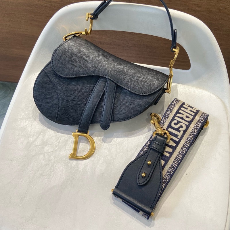 Dior Saddle 馬鞍包 黑色小號 配肩帶-0
