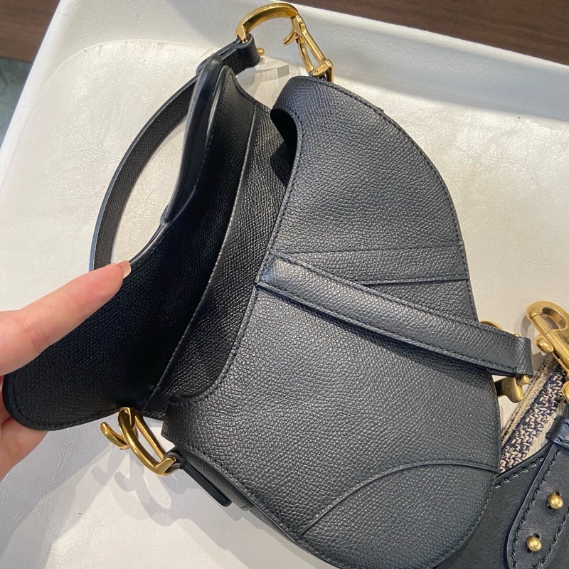 Dior Saddle 馬鞍包 黑色小號 配肩帶-6