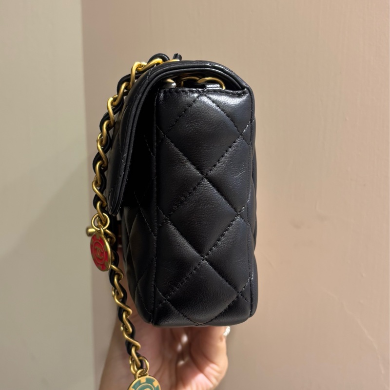 Chanel黑金限量籌碼金幣琺瑯方胖/晶片-2