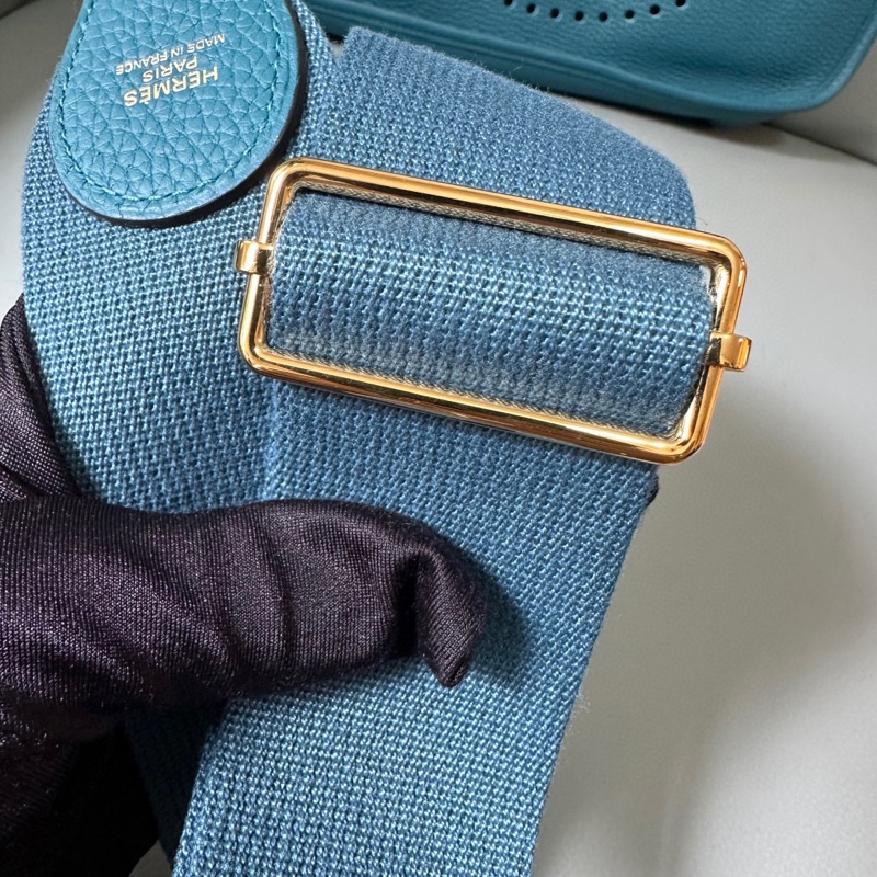 愛馬仕 hermes Evelyne 29牛仔藍銀扣togo皮D刻-8