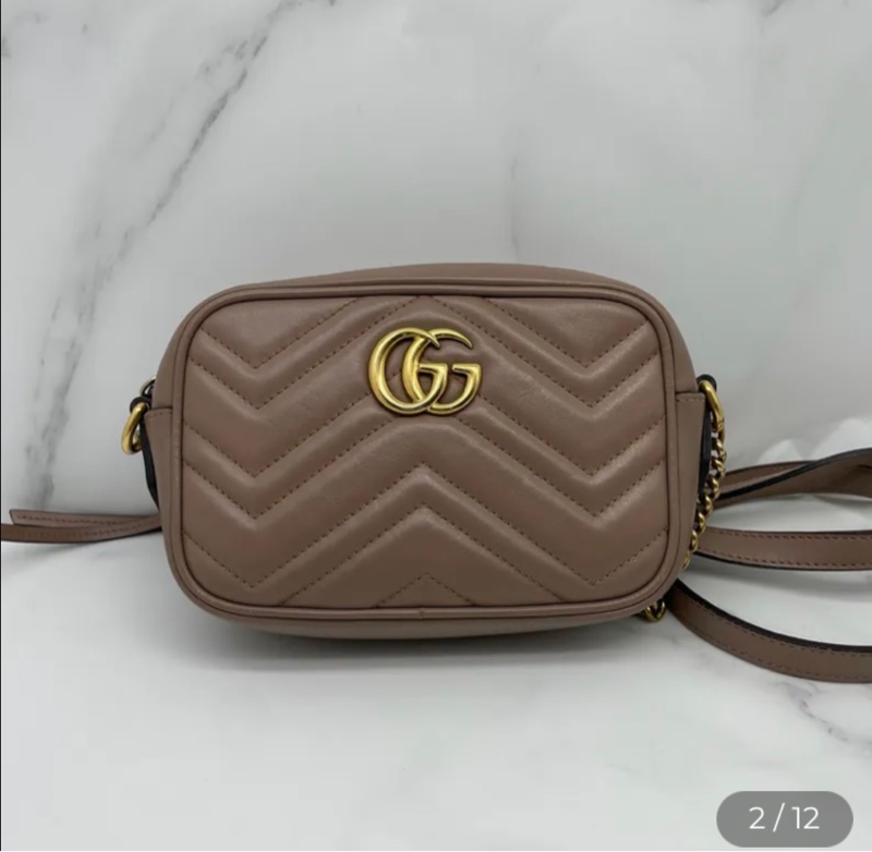 Gucci 祼色馬蒙迷你號相機包 斜背包-0