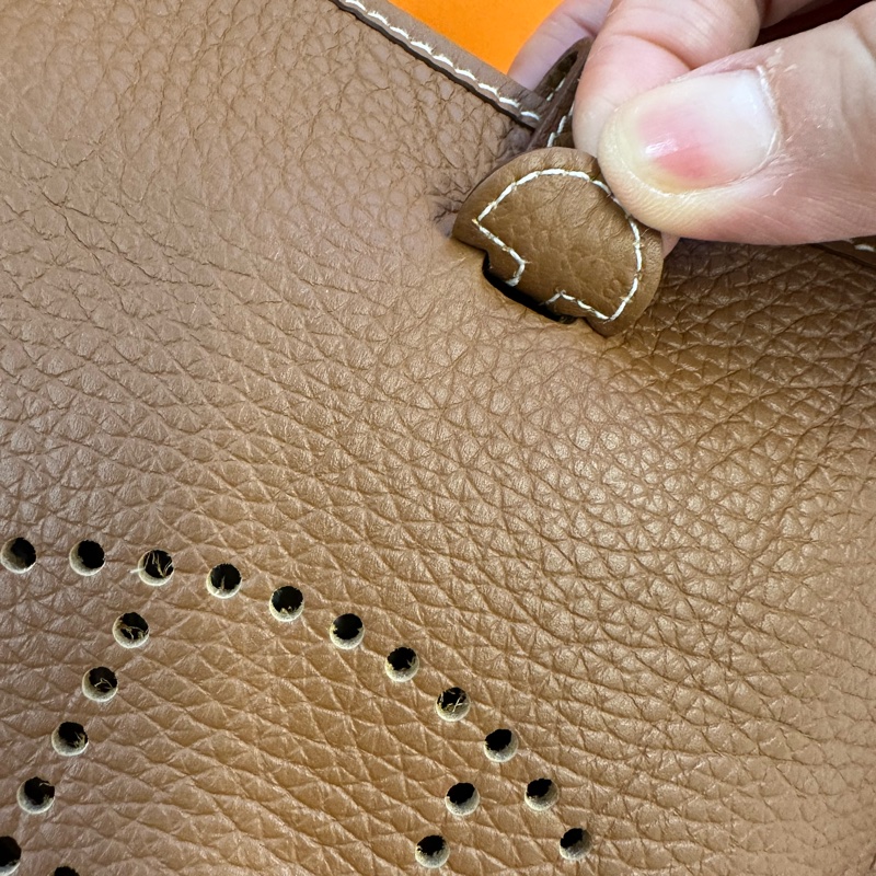 Hermes 愛馬仕 Evelyne 伊芙琳 Mini B刻金棕色單肩斜挎包-10