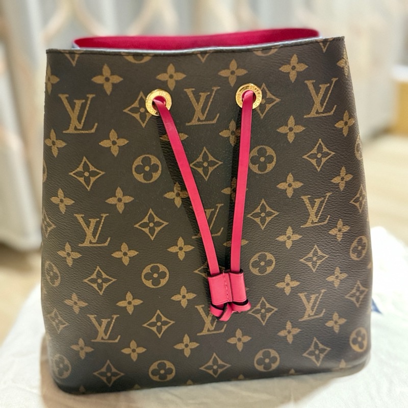 Lv M44020 NéoNoé MM 桃色水桶包-0