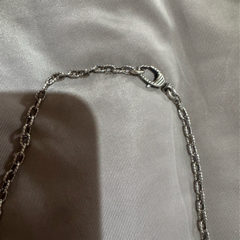 GUCCI 古馳 復古925純銀雕花 Interlocking G 雙G墜飾項鍊(男款)-4
