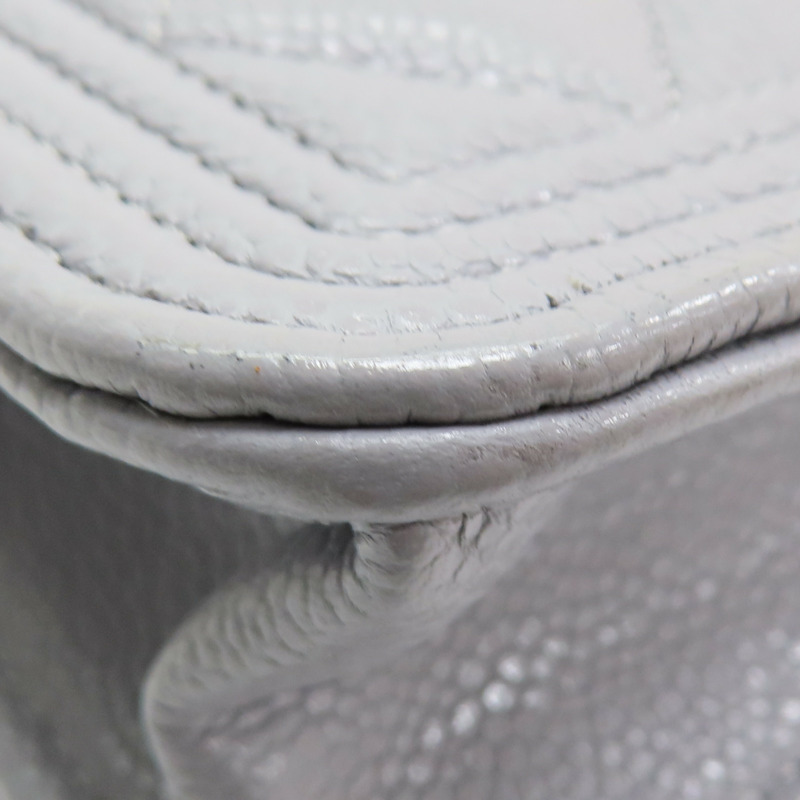 灰色 菱格紋 牛皮 鍊帶 BOY WOC 肩背包 AP1117-13