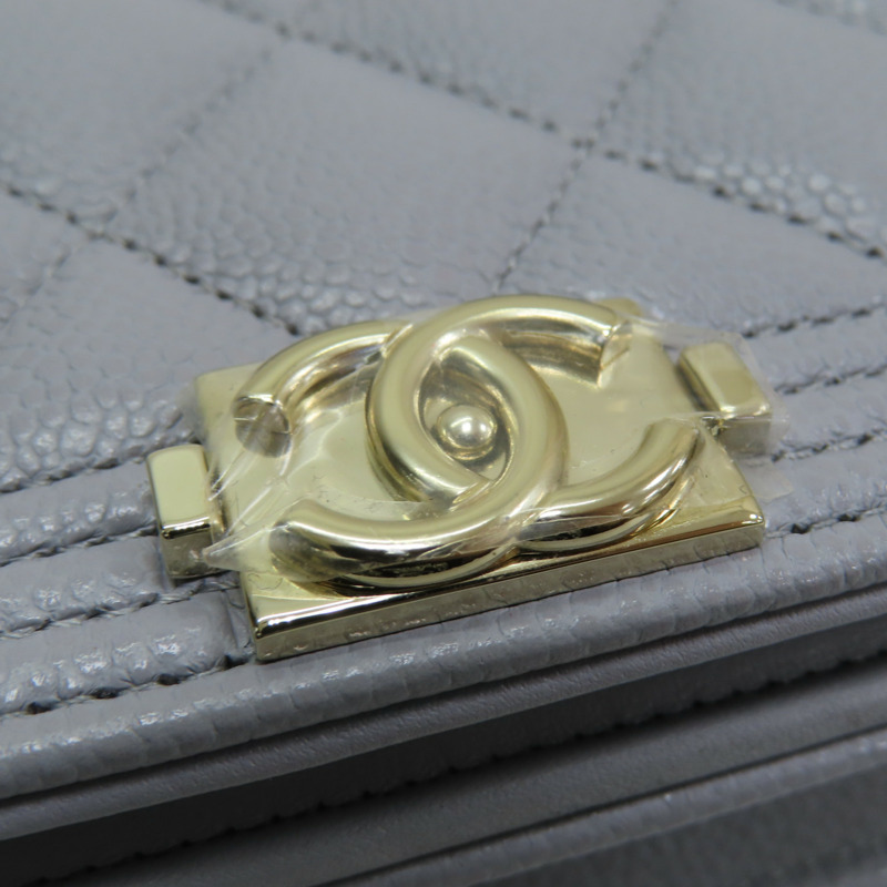 灰色 菱格紋 牛皮 鍊帶 BOY WOC 肩背包 AP1117-17