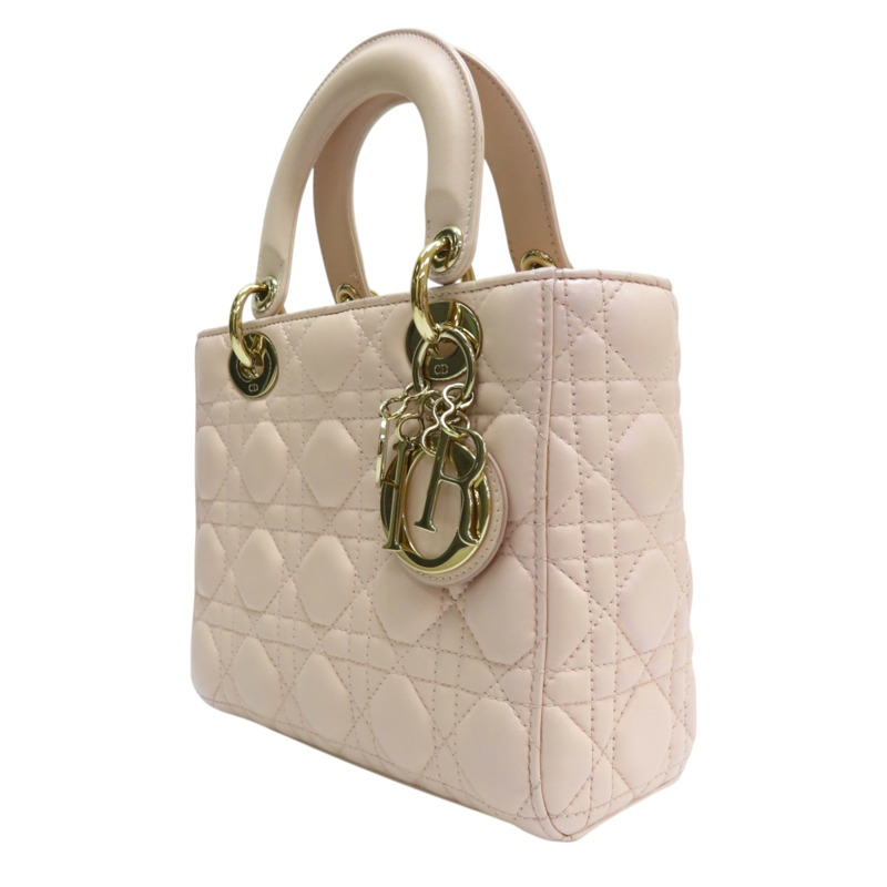 粉色 籐格紋 羊皮 Lady Dior Small 兩用包 M0538ONGE-M413-2