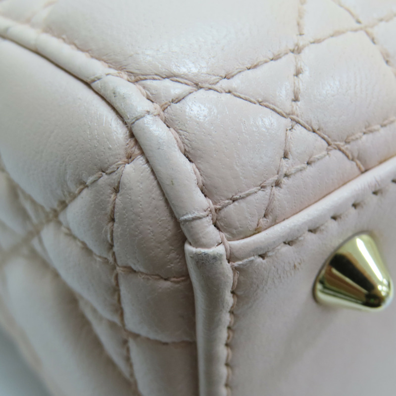粉色 籐格紋 羊皮 Lady Dior Small 兩用包 M0538ONGE-M413-10