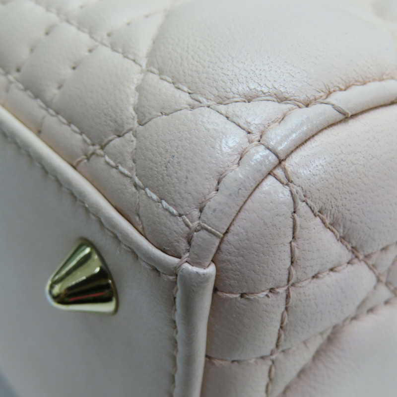 粉色 籐格紋 羊皮 Lady Dior Small 兩用包 M0538ONGE-M413-11