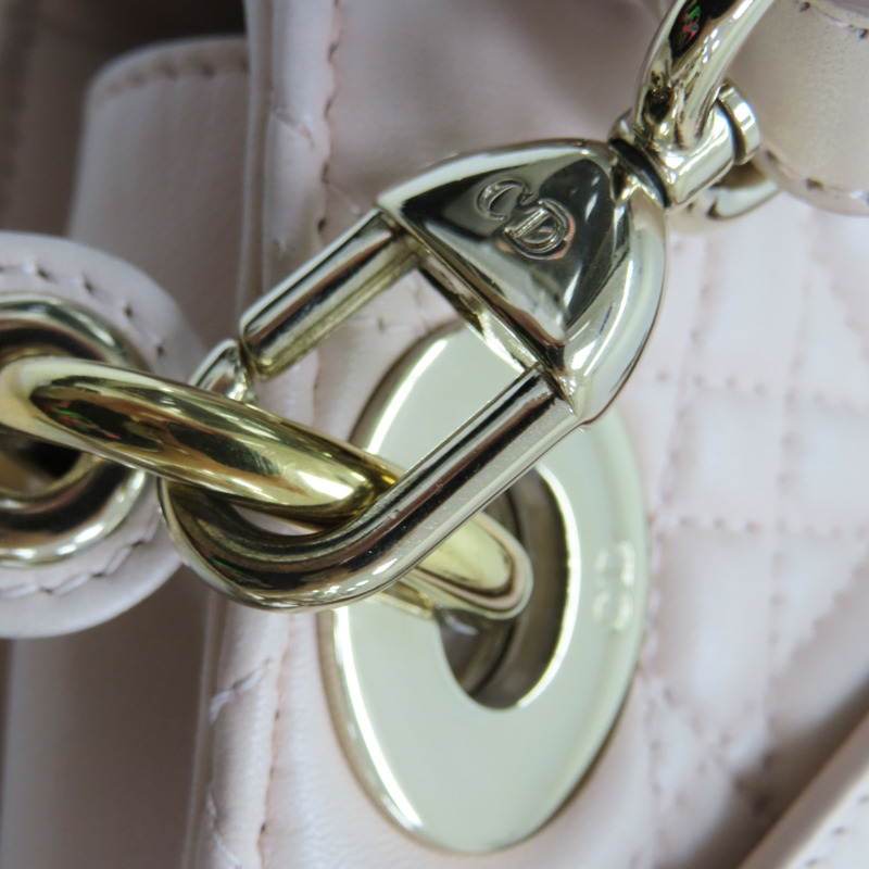 粉色 籐格紋 羊皮 Lady Dior Small 兩用包 M0538ONGE-M413-15