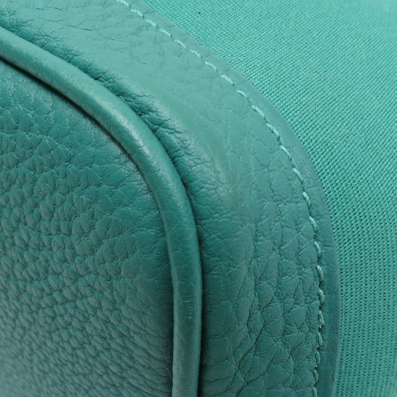 綠色 帆布 皮革 Garden Party 30 手提包 Y刻【HERMES 愛馬仕】-11