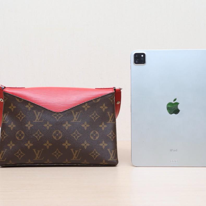 LOUIS VUITTON(路易威登) SAINT MICHEL 翻蓋信封包拼 紅色 帆布/EPI水波紋牛皮 2017 老花 翻蓋信封包 帆布拼EPI水波紋牛皮-2