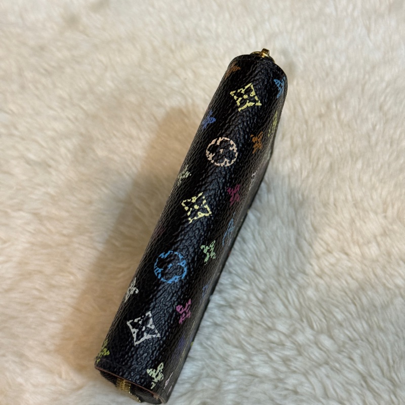 😎出名好用 用過回不去的LV黑彩拉鏈零錢包 短夾💶鈔票對折放超多-8