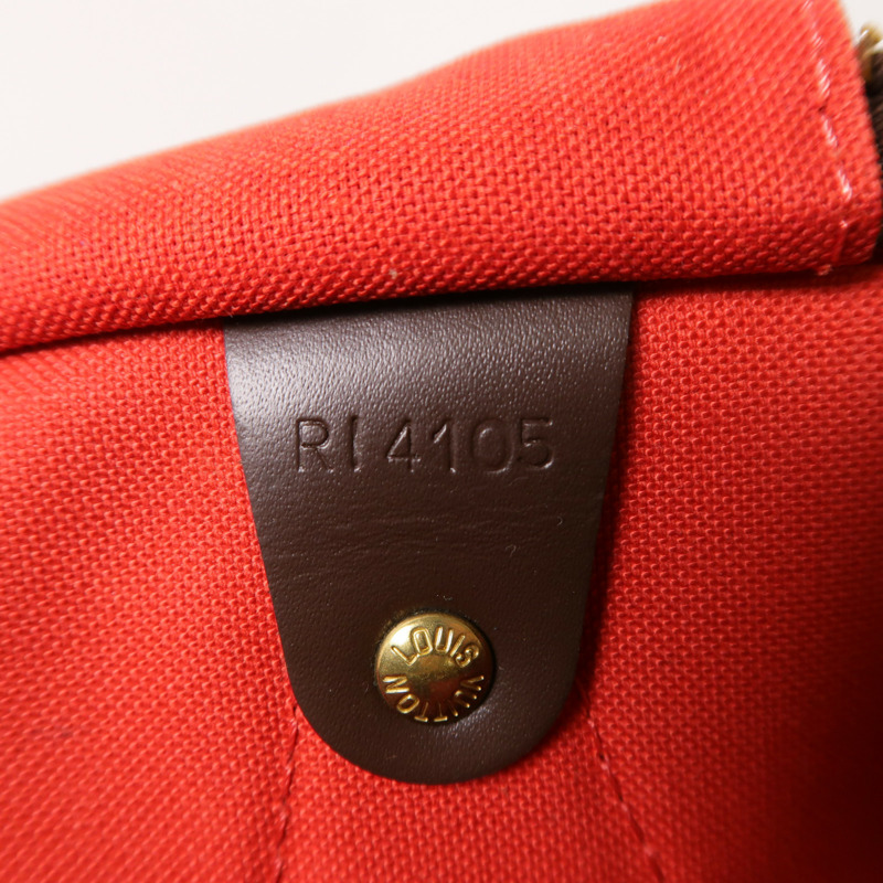 LOUIS VUITTON Damier Speedy 35金扣手挽袋棕色-5