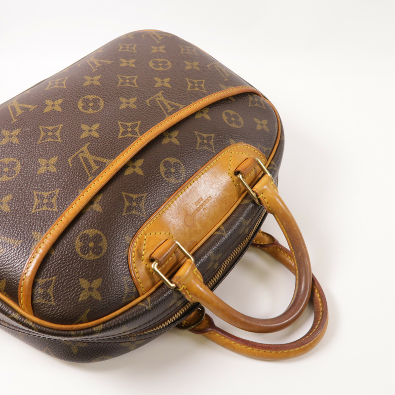LOUIS VUITTON Monogram Trouville金扣手挽袋棕色-4