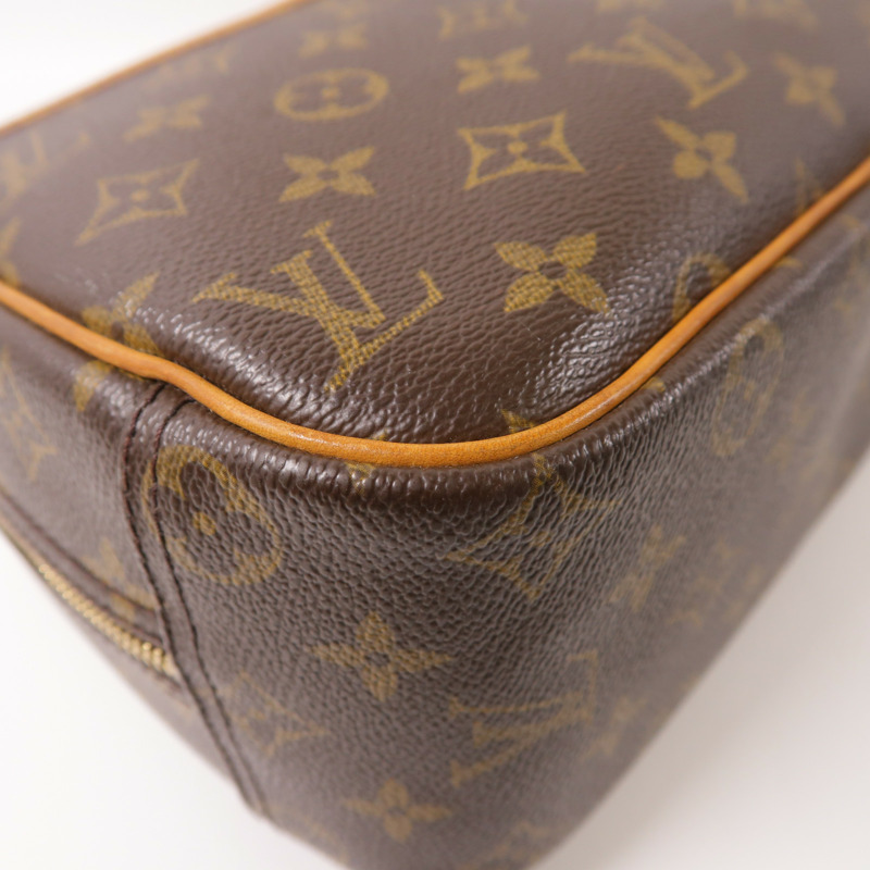 LOUIS VUITTON Monogram Trouville金扣手挽袋棕色-7