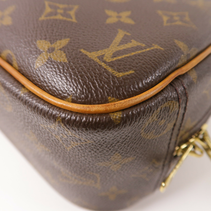 LOUIS VUITTON Monogram Trouville金扣手挽袋棕色-8
